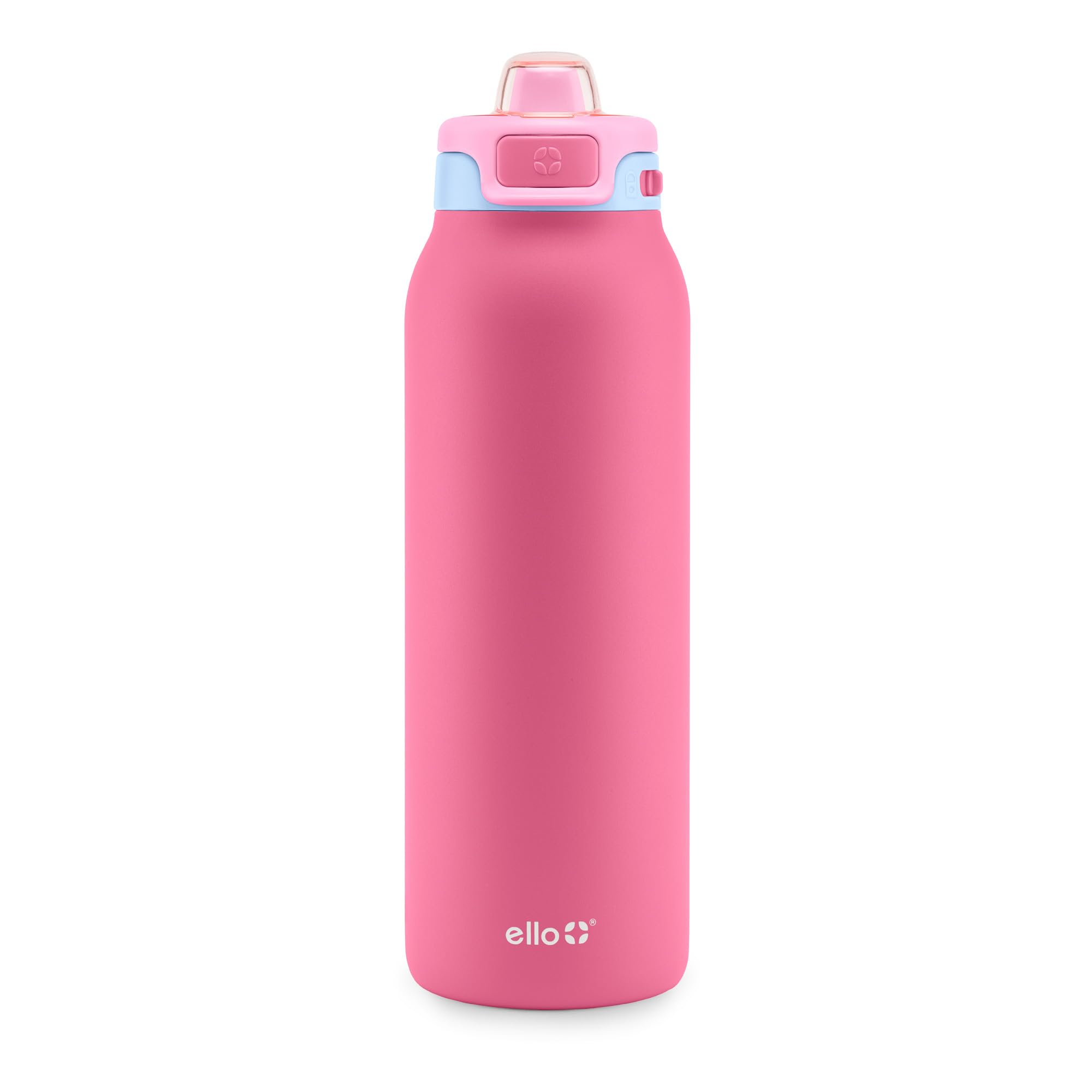 Photo 1 of **CAP WONT STAY CLOSED**Ello Pop & Fill 32oz Stainless Steel Water Bottle with Quick Fill Technology, Double Walled and Vacuum Insulated Metal, Leak Proof Locking Lid, Sip and Chug, Reusable, BPA Free, Cherry Breeze