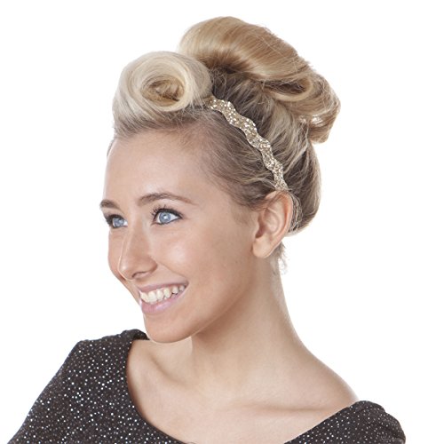 Hipsy Women's Bling Glitter Adjustable No Slip Headband Bulk Gift 10pk (Wave Neutral 10pk)