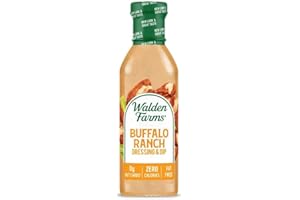 Walden Farms Buffalo Ranch Dressing & Dip – Calorie-Free, Gluten-Free, Low Carb, Keto-Friendly, Sugar-Free, Fat-Free, Dairy-Free Spicy Buffalo Ranch Flavor – 12 oz Bottle