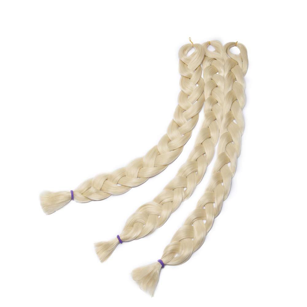 Braiding Hair Extension Synethtic Fiber African Twist Braids Hair Extensions Crochet Hairpiece 100g/pcs, 3pcs, Bleach Blonde