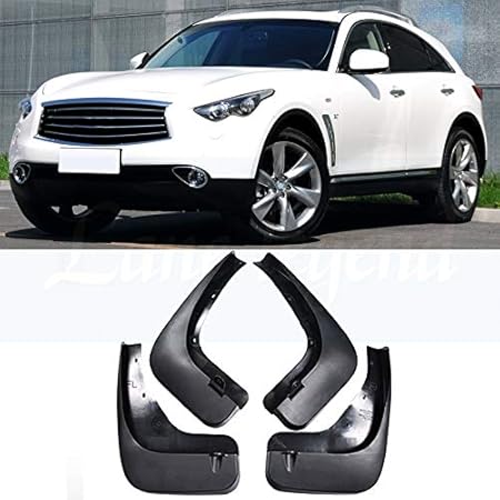 Amazon Mudflaps インフィニティ Fx35 Fx37 Fx50 Qx70 09 17 泥フラップスプラッシュガードマッドガードフロントリア 11 12 12 14 15 16 オーバーフェンダー 車 バイク