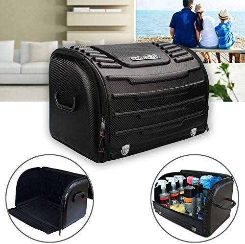 Premium Car Auto Trunk Storage Organizer PU EVA Hardshell Waterproof Collapsible Universal Durable Foldable Organizers for Car,SUV,Truck,Jeep,Minivan and Home