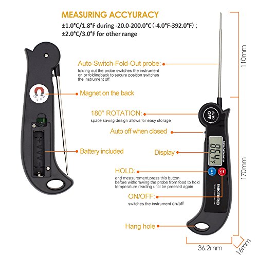 Inkbird Instant Read Meat Thermometer, Digital Food Cooking Thermometer