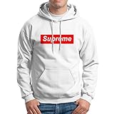 Supreme Logo Unisex Hoodie White Size L