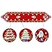 Simhomsen Santa Clause Table Runner for Christmas Holidays, Embroidered Holly Tree Surrounded (14 × 69 Inch)