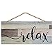 P. Graham Dunn Relax Weathered Look 5 x 10 Wood Plank Design Hanging Sign