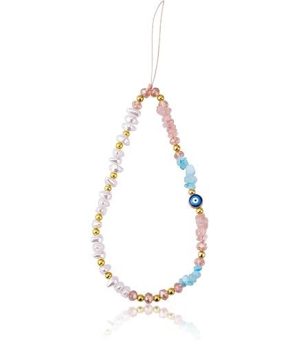 Cordon Perlé Pour Téléphone Portable - Breloque Faite à La Main, Perles Colorées - Accessoire Mode Et Cadeau - 5