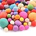 Sntieecr 150 Pieces 4 Sizes Wool Felt Balls Handmade Felted Pom Poms Pure Wool Beads Felt Ball for Craft Making (10mm, 15mm, 20mm, 25mm, Mixed Color)