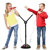 Kids Double Karaoke Mic with Music Singalong and Disco Lights, Connects to iPods, Smartphones & MP3 Players