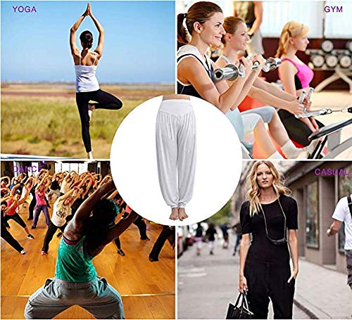 Molilove Women's Elastic Soft Modal Harem Pants for Yoga Fitness and Dance - Thumbnail 5