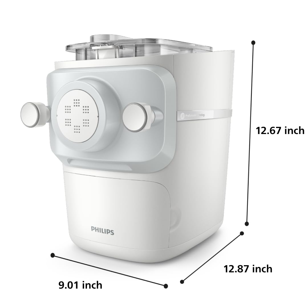 Philips 7000 Series Pasta Maker, ProExtrude Technology 150W, 8 discs, Perfect Mixing Technology, Prepare up to 8 Portions, HomeID App, White, (HR2660/03)