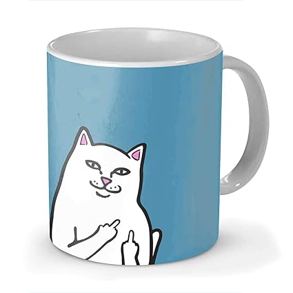 Buy Highbrow Sarcastic Cat White Ceramic Printed Coffee Mug 330ml