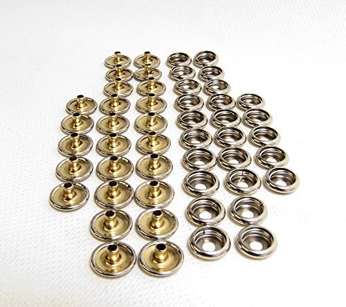 Nickel Brass Snap Fastener's, 25 Piece, Cap & Socket Only, Marine Grade - Shipped from The USA!