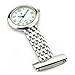 WZC Silver Luxury Quartz Stainless Steel Nurses Lapel Pin Watch - Luminous Hands WZC logo Pendant