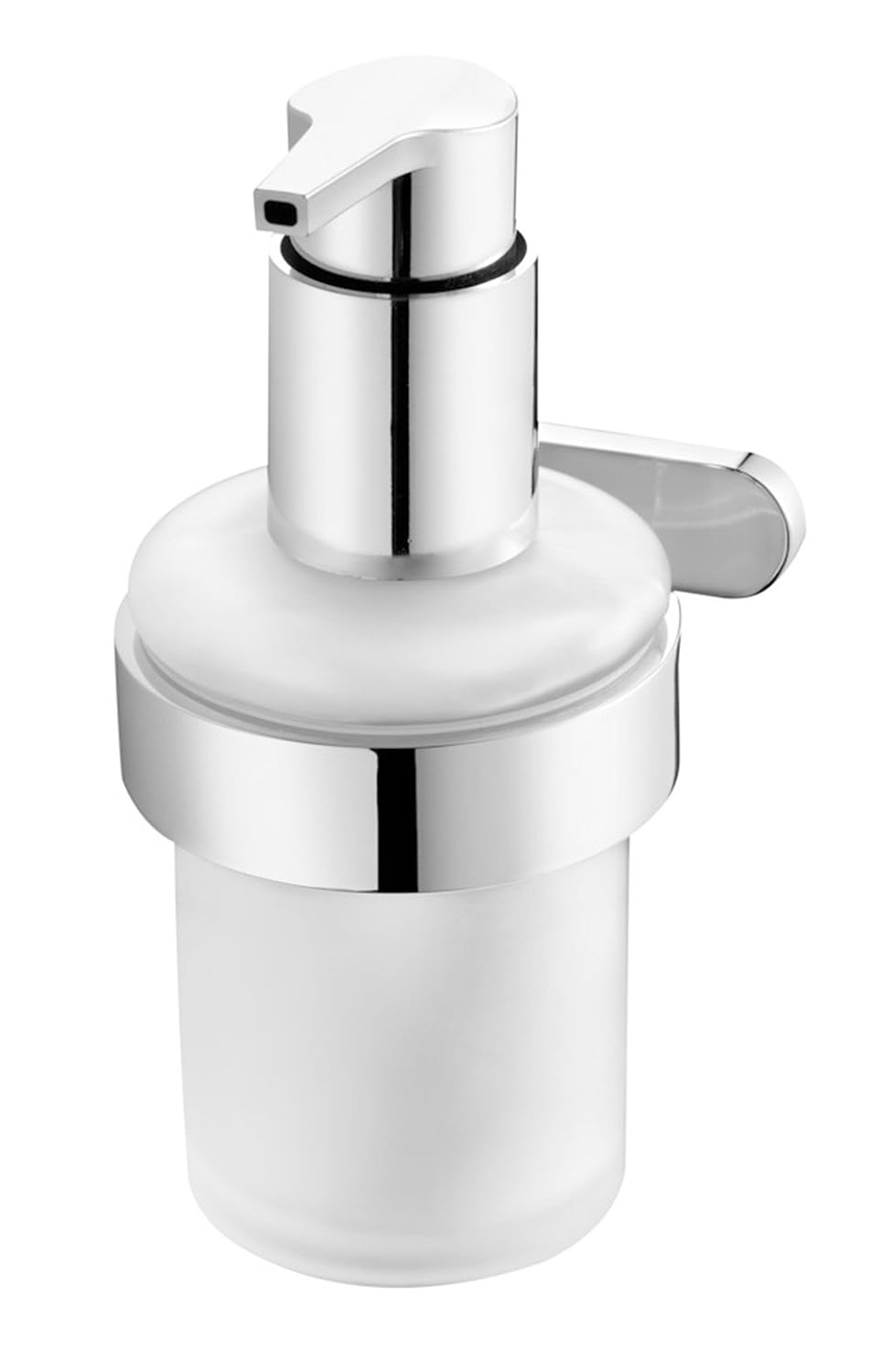 Bisk Natura Wall Mounted Frosted Glass Soap Dispenser Holder, Chrome