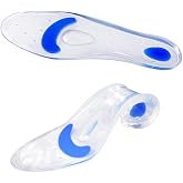 Silicone Insoles Gel Arch Support Orthotic Shoe Insert - Relieve Plantar Fasciitis Pain Release Heel Bone Spur Calluses and Corns Massage Heels and Metatarsal (M(Women: 9-10.5 // Men: 7-8))