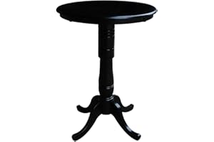IC INTERNATIONAL CONCEPTS International Concepts 30" Round Top Pedestal Table, Bar Height-40.9", Black