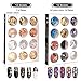 Teenitor 48 Boxes Nail Art Kit Including Nail Art Foil, Nail Art Glass Mirror Foil, Ice Mylar Shell Foil Slice, Japanese Nail Art Line Strips For 3D Nail Art Design 34 Colors