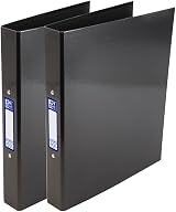 Oxford Premium A4 Ring Binders Charcoal Black 40mm Spine Pack of 2