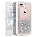 Dexnor iPhone 8 Plus Case, iPhone 7 Plus Case, Glitter 3D Bling Sparkle Flowing Liquid Case Transparent 3 in 1 Shockproof TPU Silicone + PC Cover for iPhone 8 Plus/ 7 Plus/6s Plus/6 Plus - Silver
