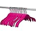 Closet Complete Premium Quality, True-Heavyweight, Virtually-Unbreakable Velvet Hangers, Ultra-Thin, Space Saving, No Slip, Best for Shirt, Dress, Lingerie, 360° Spin, Chrome Hooks, Pink, Set of 50