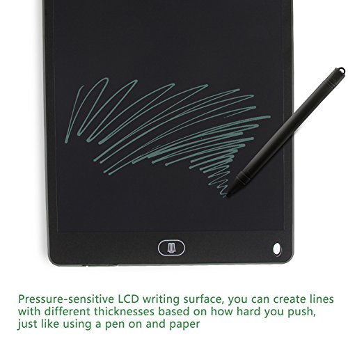 12 Inch LCD Writing Tablet Drawing Board Pad with Screen Lock and Mouse Pad Function,Digital Electronic Notepad Graphic Whiteboard Mother Boards Toddler Tablets for Kids Children (Black) - Thumbnail 4