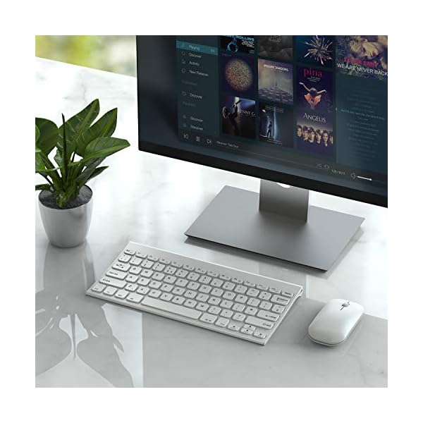 Small Wireless Keyboard and Mouse, seenda Ultra Compact Rechargeable USB Keyboard and Mouse Combo with Portable Size Low…