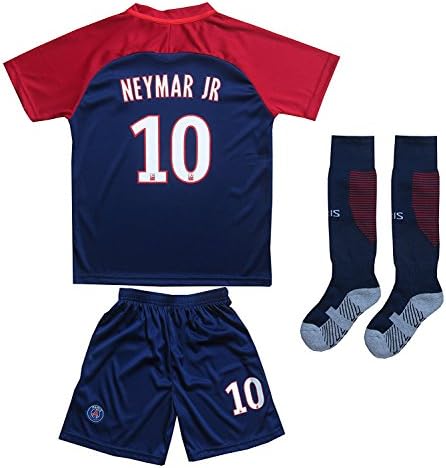 2017/2018 PARIS #10 NEYMAR JR HOME SOCCER JERSEY &amp; SHORTS YOUTH SIZES (PSG Home, 4-5 YEARS)