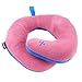 BCOZZY Kids Travel Neck Chin Supporting Pillow for Traveling in a Car seat, Provides Double Support for Kids Head, Must Have Travel Essential, Carry Bag, Large Size Pink