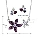 Neoglory Platinum Plated Purple Clear Crystal Jewelry Set, Pendant Necklace, Earrings, Bridesmaid Jewelry Wedding Women Gift