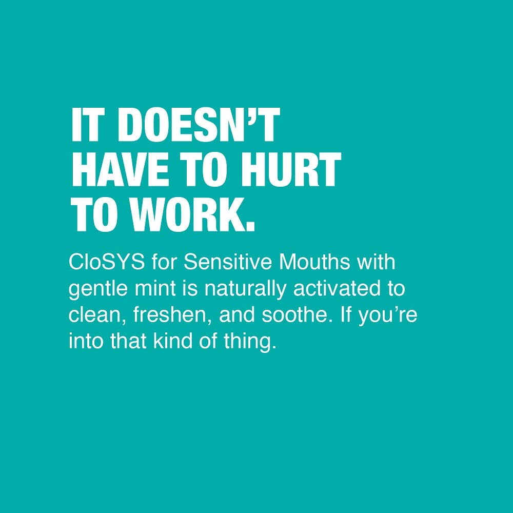 CloSYS Sensitive Antimicrobial Mouthwash, 32 Ounce, Gentle Mint, Alcohol Free, Dye Free, pH Balanced, Helps Soothe Mouth Sensitivity, Kills Germs That Cause Bad Breath : Beauty