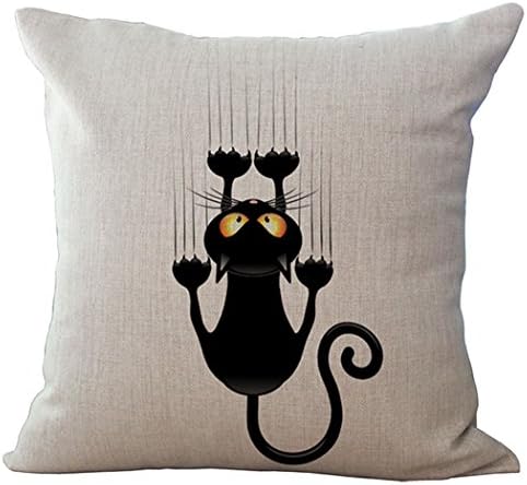Cotton Linen Climbing Cat Decorative Throw Pillow Case Cover Cat Cushion Cover Case 1818 New Design Decor Square