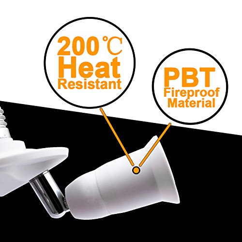DiCUNO 4 in 1 E26/E27 Splitter Socket Adapter, E26/E27 Standard LED Bulbs Holder, Converter Chandelier Socket with 360 Degrees Adjustable 180 Degree Bending - Thumbnail 4