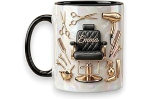 Beauty Salon Owner Custom Name Hairstylist 3D Effect Mug, Gift for Hairdresser, Hair Dresser Gift Idea for Women Men