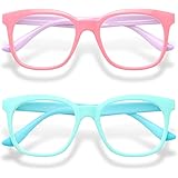 Gaoye 2-Pack Kids Blue Light Glasses Girls & Boys Age 3-15, Computer Gaming Fake Eyeglasses Anti Eyestrain