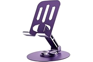 Adjustable Metal Phone Tablet Stand – 360° Rotating Holder – Foldable Universal Desk Stand – Compatible with iPhone, iPad, Sa