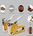 Staple Gun，Upholstery Stapler with Staples 3-In-1 Heavy Duty Hand Operated Brad Nail Gun Power Brad Nailer Tacker For Crafts, Wooden, Furniture,Decoration, Fxing - BONUS 400 Staples, Free Glove，Yellow