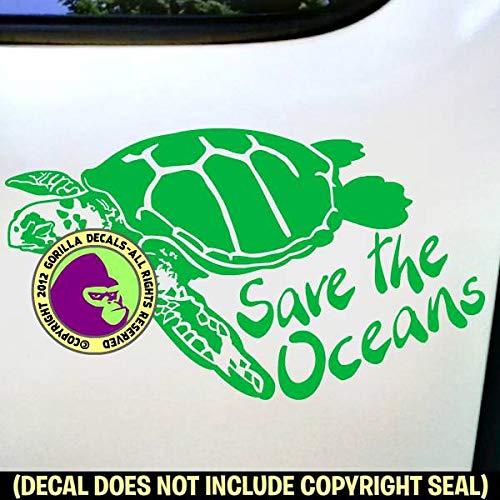 SAVE THE OCEANS - SEA TURTLE Ocean Vinyl Decal Sticker A