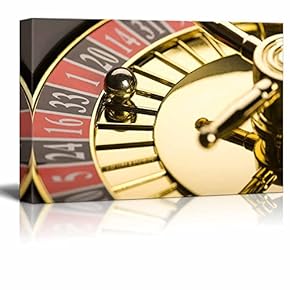 Canvas Prints Wall Art - Casino Concept Close-Up of Roulette | Modern Wall Decor/Home Decoration Stretched Gallery Canvas Wrap Giclee Print & Ready to Hang - 12" x 18"