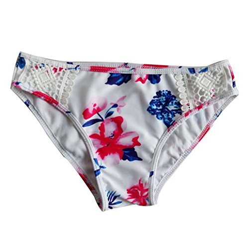 Womens Bathing Suit Swimsuit Floral Bandage Bikini Set Push-up Padded Bra Swimwear Summer Beachwear (S, White) Top Bottom