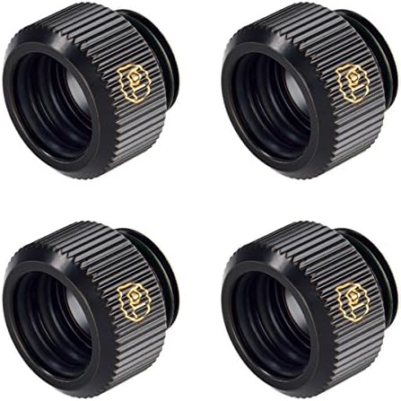 Touchaqua G1/4" Fitting for 12mm OD Hard Tubing, Glorious Black, 4-pack
