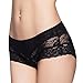 Eve's temptation Janice Everyday Panties Floral Lace Sliming Brief Sexy Lingerie Underwear for Women - Black Floral Pattern- XX-Large