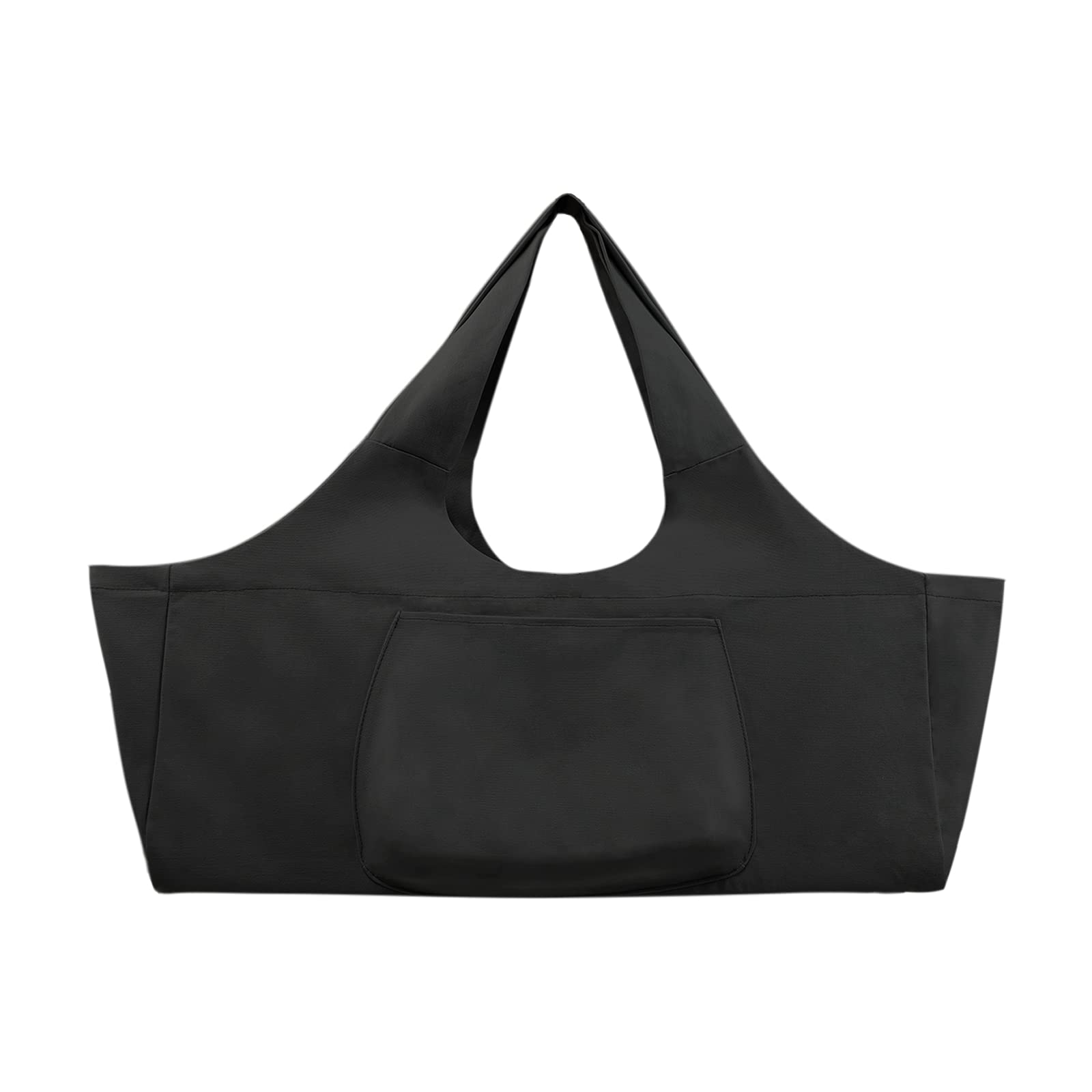 XGOPTS Large Yoga Mat Bag Carrier Large Gym Bag Sling Bag Carrier with Side Pocket Extra Wide Easy Access Canvas Fabric Fit Most Mat Size Black Grey