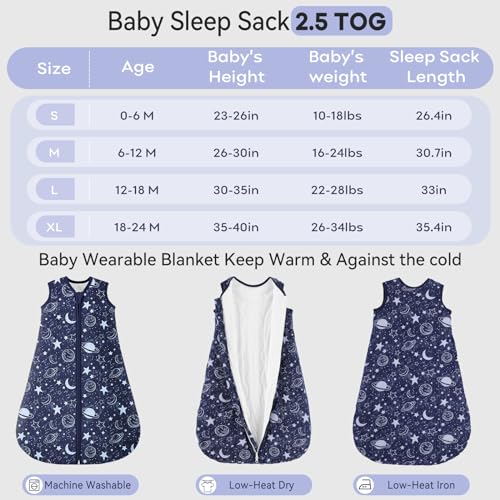 Unnivoll Baby Wearable Blanket TOG 2.5 Winter Sleep Sack 612 Months