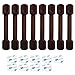 Baby Safety Locks - Child Proof Adjustable Latches for Cupboard Doors and Drawers Dresser Doors Closet Toilet Seat Oven Refrigerator Appliances,8 Pack Brown,Free 9 Extra Adhesive Pads