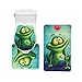 Amagical 4 Pieces Cute Frog and Lotus Flower Shower Curtain Set Bathroom Mats Set, Non-Slip Rug Carpet Toilet Cover Shower Curtain