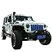 opar Gloss Blue Front Mesh Grille Insert for 2007-2015 Jeep Wrangler JK & Wrangler Unlimited (Pack of 7)