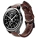 Valkit Compatible Gear Sport/Gear S2 Classic Bands Genuine Leather Watch Band Bracelet Strap with Stainless Steel Clasp Replacement for Gear Sport SM-R600/Gear S2 Classic (SM-R732/735), Coffee