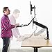 VIVO Black Premium Dual Monitor Height Adjustable Workstation Standing Desk Mount Riser with Foldable Keyboard Tray and USB Ports | Holds 2 Screens 17” to 27” (STAND-SIT2DD)thumb 4