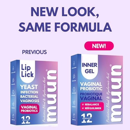 Muun Women's Vaginal Probiotics I Yeast Infection & BV Treatment Pack 12 I Vaginal Moisturizer for Dryness & Promote pH Balance I Feminine Odor Elimination & Vaginal Health I Hormone & Estrogen Free